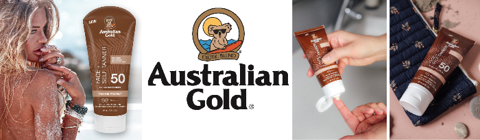 Vi forhandler selvbruner til ansigtet med SPF 50 fra Australian Gold