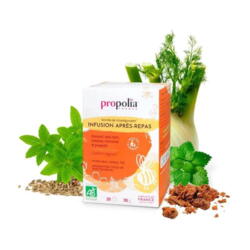propolia økologisk "efter middag"  Infusion urtete med propolis til når maven rumler og for at stimulere fordøjelsen.