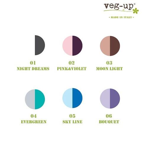veg-up øjenskyggefarver i paletten