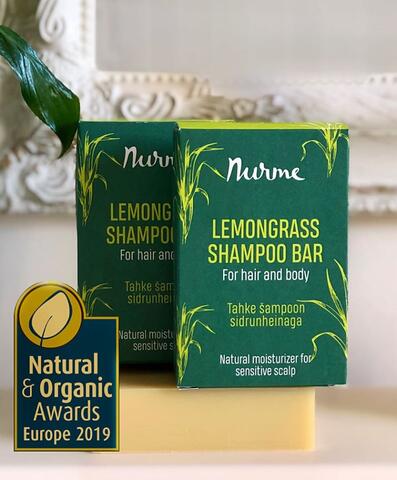 Nurme Lemongrass Shampoobar Til Hår & Krop Award vinder 2019 Natural & Organic Awards Europe 2019
