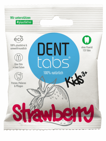 DENTTABS - Tandpasta Tabletter til Børn uden Fluorid og Jordbærsmag