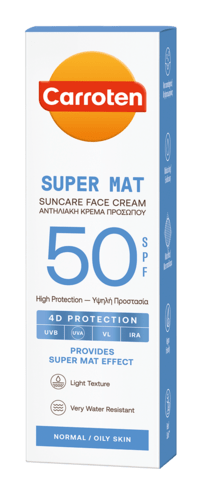 Carroten - Super Mat Face Cream SPF 50 - Ansigtssolcreme til fedtet og kombineret hud