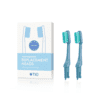 TIO tandbørstehoveder i blå medium hårdhed. Fremstillet af 100 % plantebaseret materiale