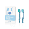 TIO tandbørstehoveder i blå soft hårdhed. Fremstillet af 100 % plantebaseret materiale